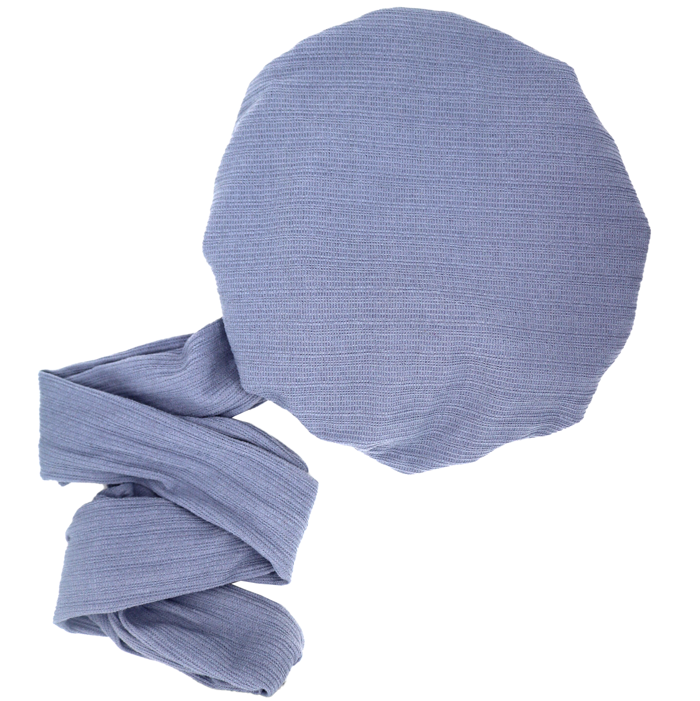 Bonnet/Turban ajustable bleu clair doublé en satin "Lia" - Taille standard