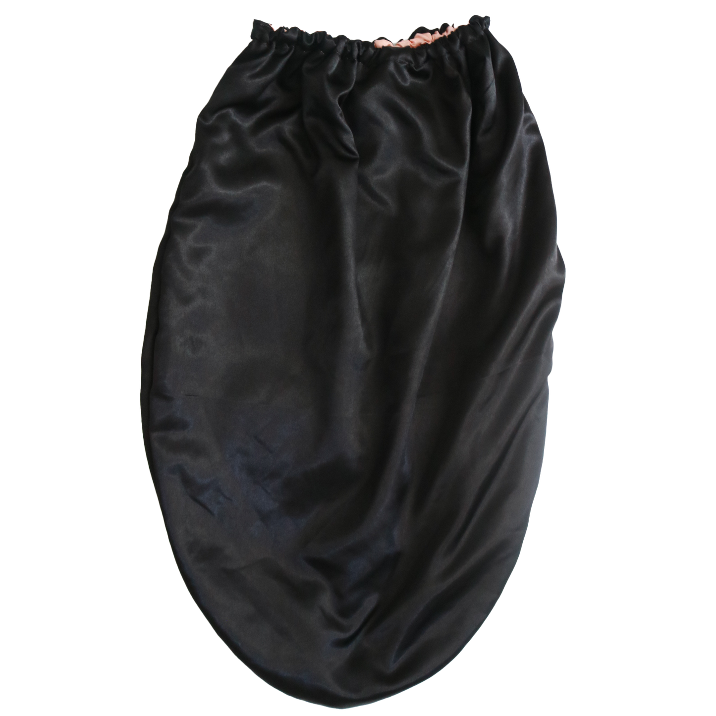 Long bonnet en satin RayPonce ajustable réversible Noir et saumon