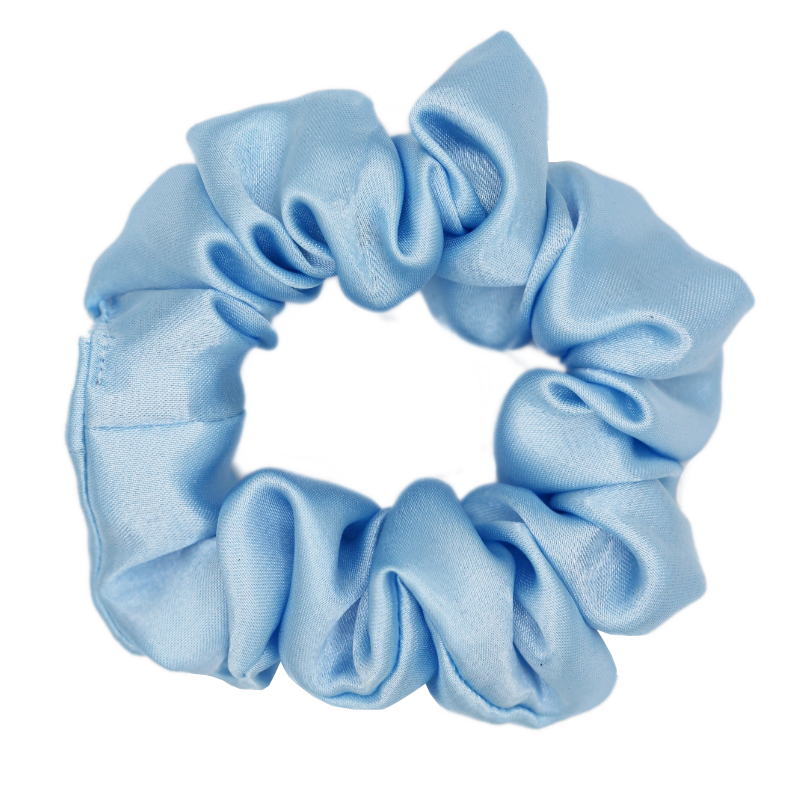 Chouchou en satin bleu clair Sandy - Scrunchie taille M