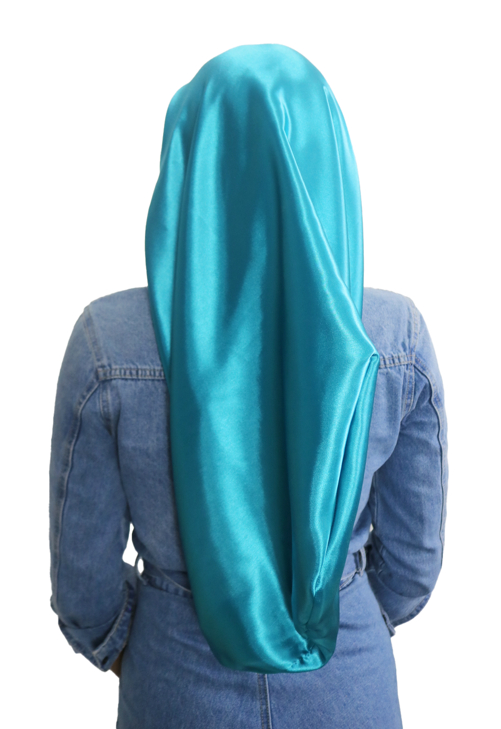 Long bonnet en satin RayPonce ajustable réversible bleu