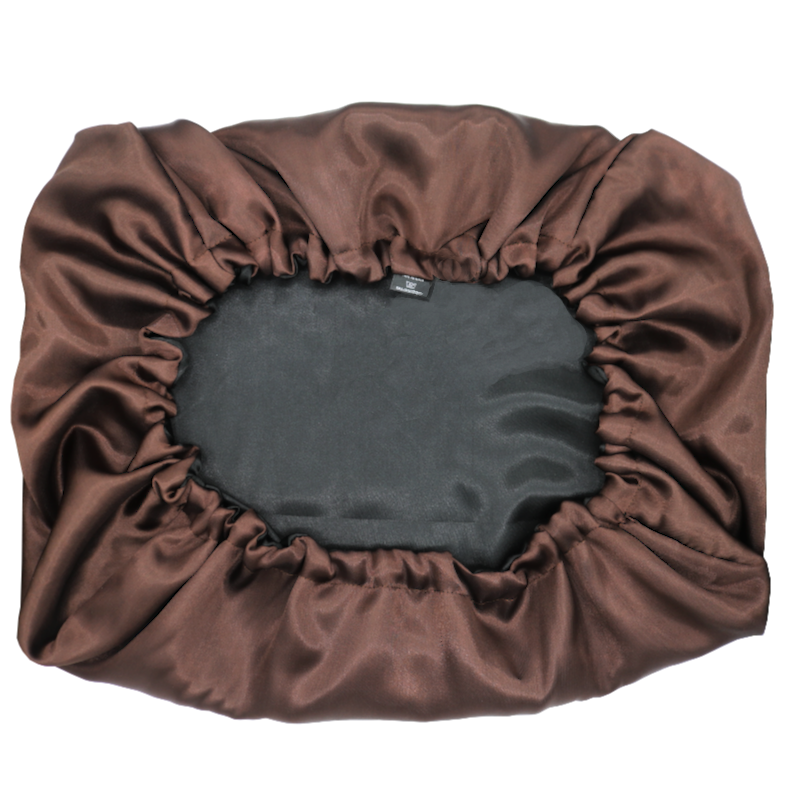 COFFRET Ebony |  Bonnet en satin, taie d'oreiller, chouchous et serviette