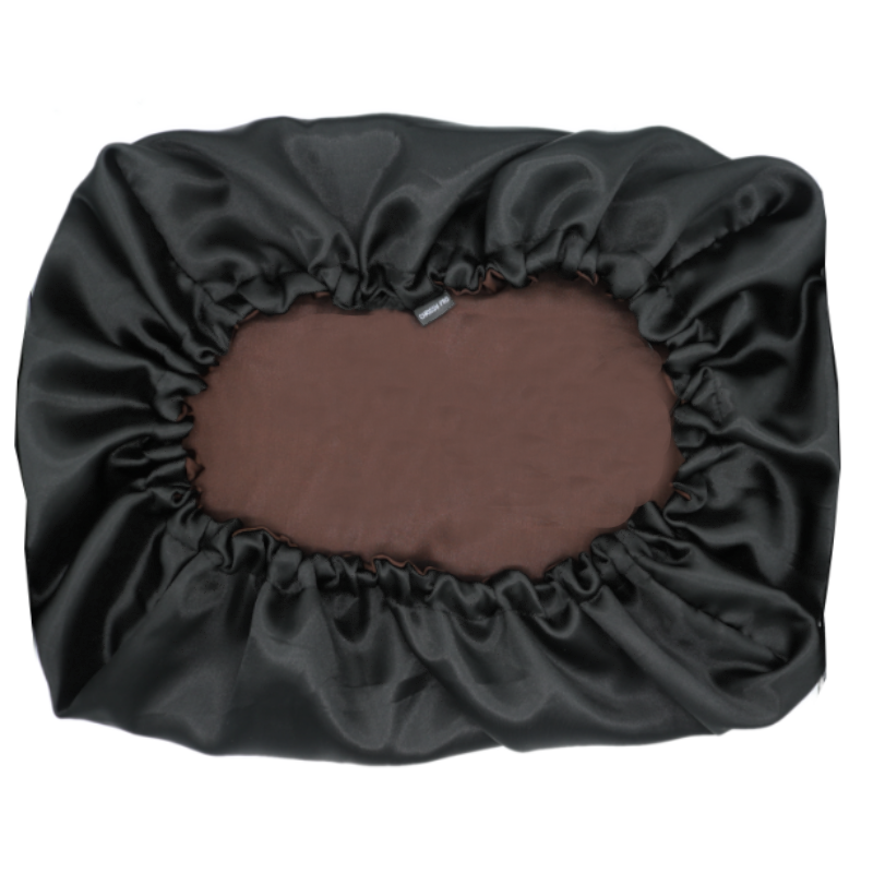 Taie d'oreiller en satin réversible marron/noir "Ebony" - Rectangle ou Carrée