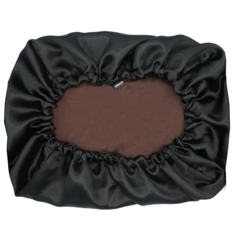 COFFRET Ebony | Bonnet en satin, taie d'oreiller, chouchous et serviette