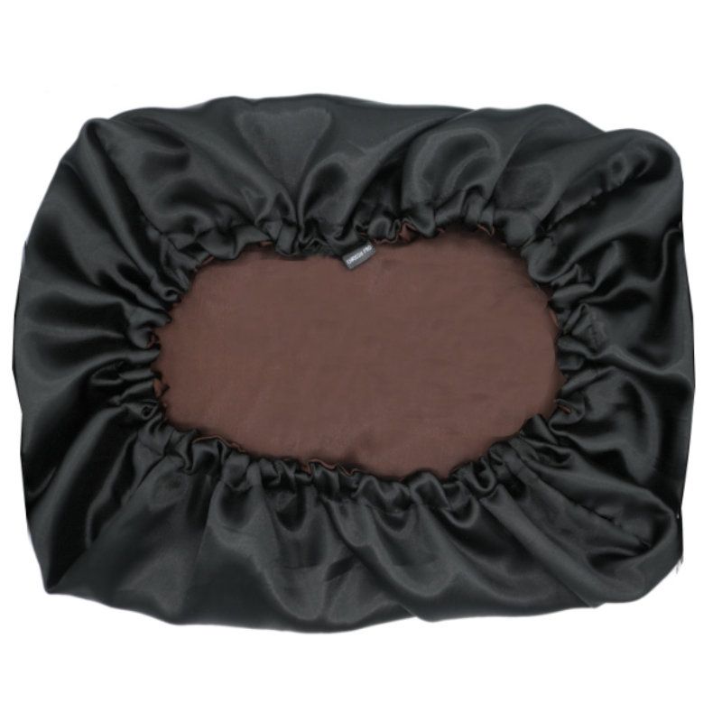Pack de 2 Taies d'oreiller en satin réversibles marron/noir "Ebony" - Rectangle ou Carrée