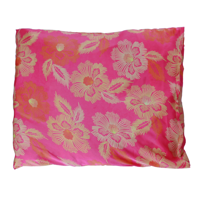 housse de coussin en soie rose