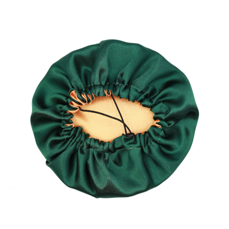 Bonnet en satin ENFANT Clem ajustable réversible | Orange et vert