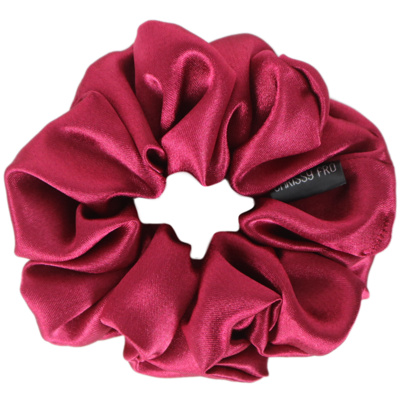 PACK CERISE Standard ou XL | Bonnet en satin réversible + 2 chouchous en satin | Noir/Rouge