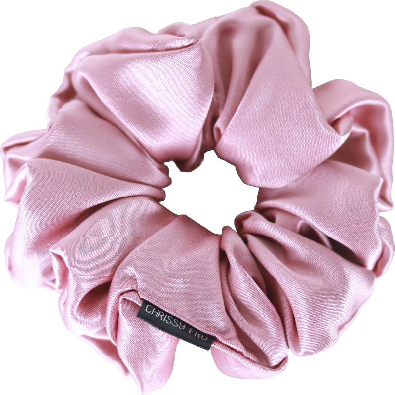 Chouchou en satin rose Lili - Scrunchie Taille M