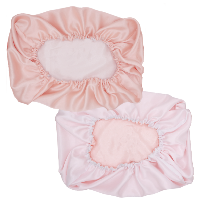 Taie d'oreiller en satin réversible blanc/saumon "Lovely" - Rectangle ou Carrée