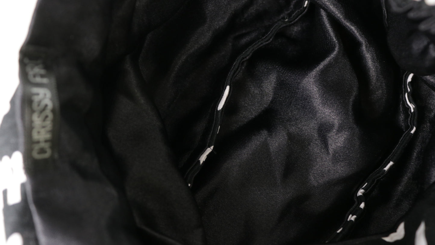 Turban doublé en satin noir