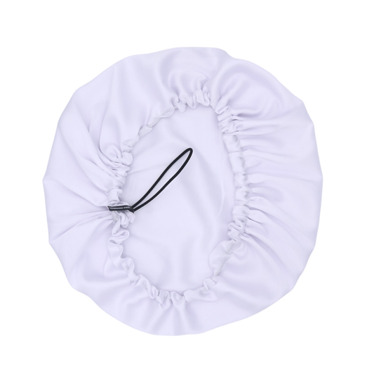 Bonnet en satin TOUCHER SOIE blanc réversible et ajustable - STANDARD