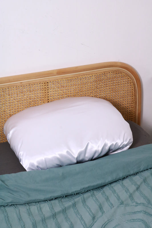 Taie d'oreiller en satin réversible blanche "Snow" - Rectangle ou Carrée