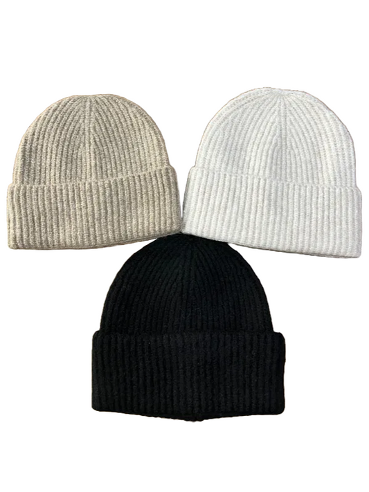 Bonnet côtelé Camélia doublé en satin (3 couleurs au choix) | Taille unique