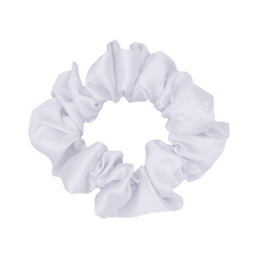 Chouchou en satin blanc Lovely - Scrunchie Taille M