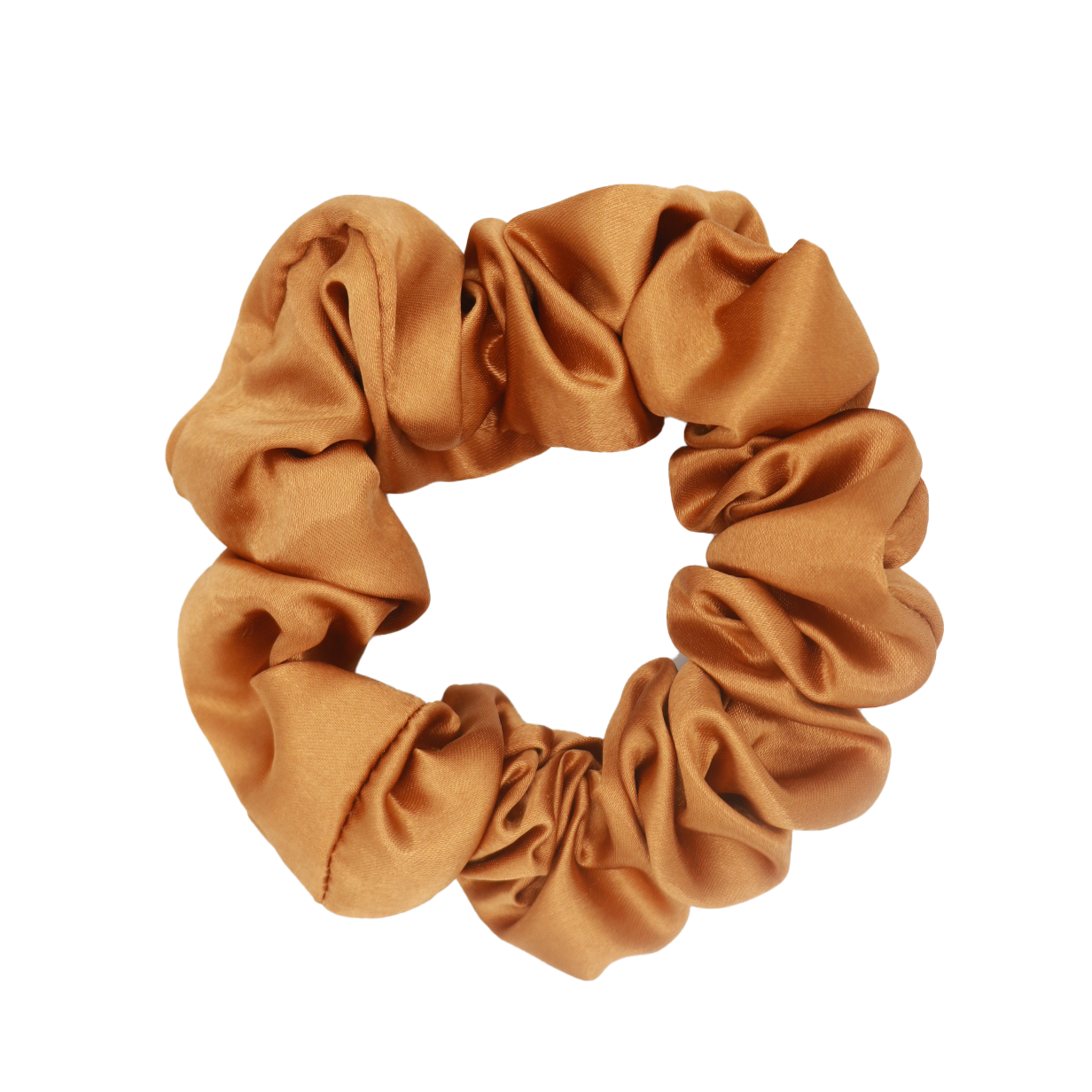 Chouchou en satin terracotta Dina - Scrunchie Taille M