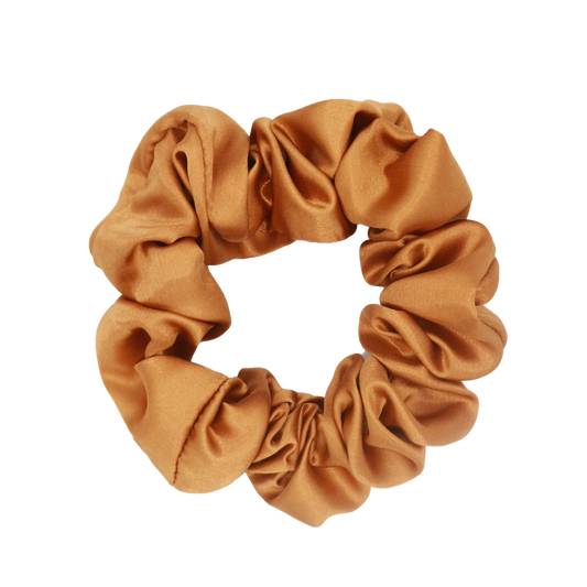 Chouchou en satin terracotta Dina - Scrunchie Taille M