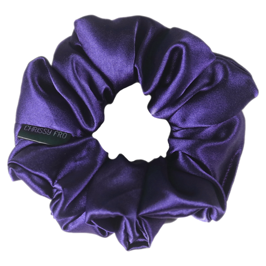 Chouchou en satin pourpre Cassis - Scrunchie Taille M