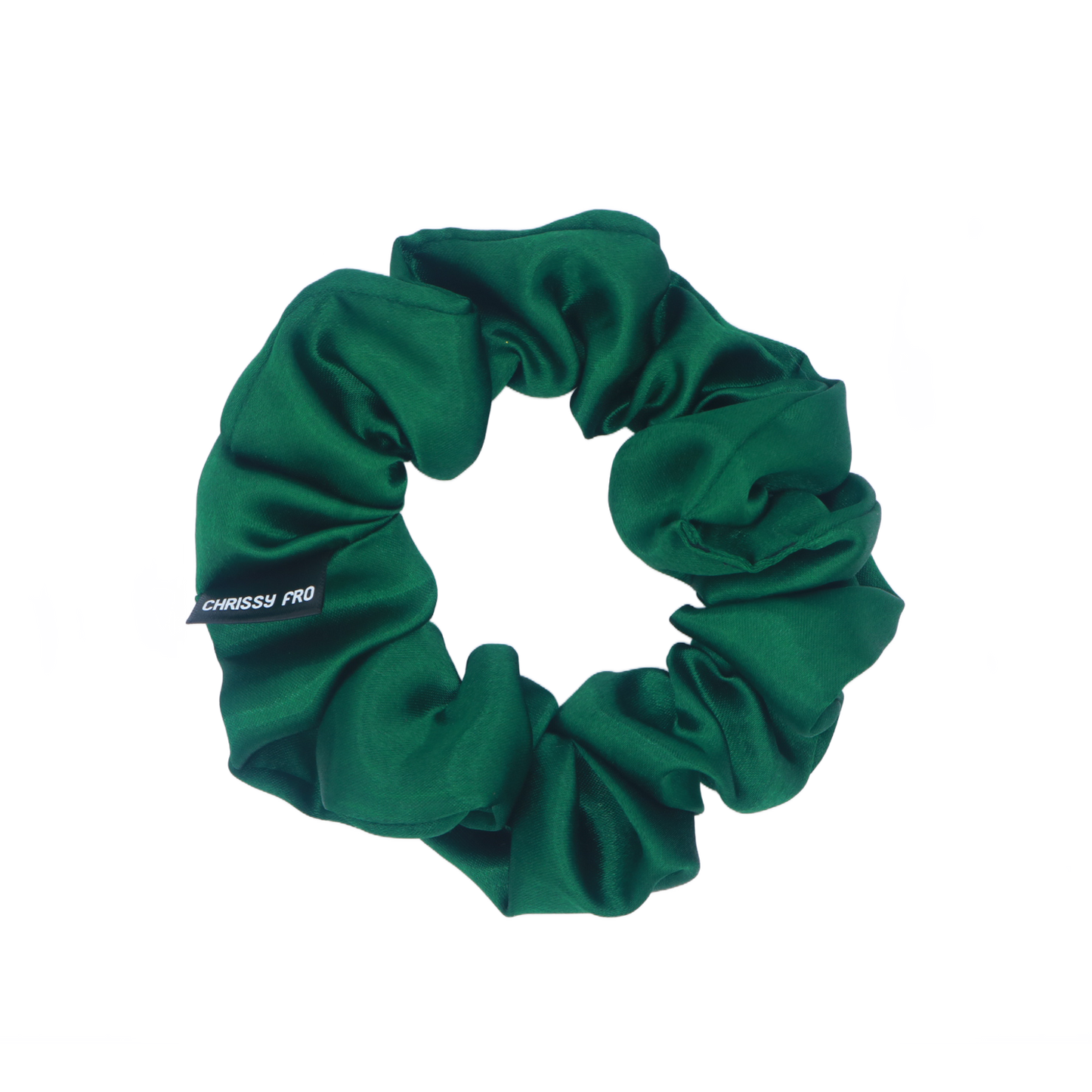 Chouchou en satin vert Jade - Scrunchie Taille M