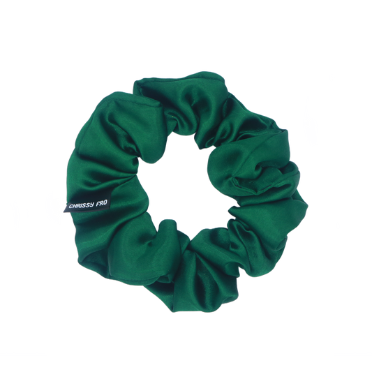 Chouchou en satin vert Jade - Scrunchie Taille M