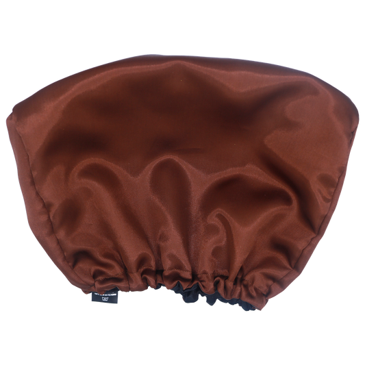 Housse d'appui-tête en satin réversible pour voiture Ebony noire/marron - Universelle (L.20 x l.30 x P.12 cm)