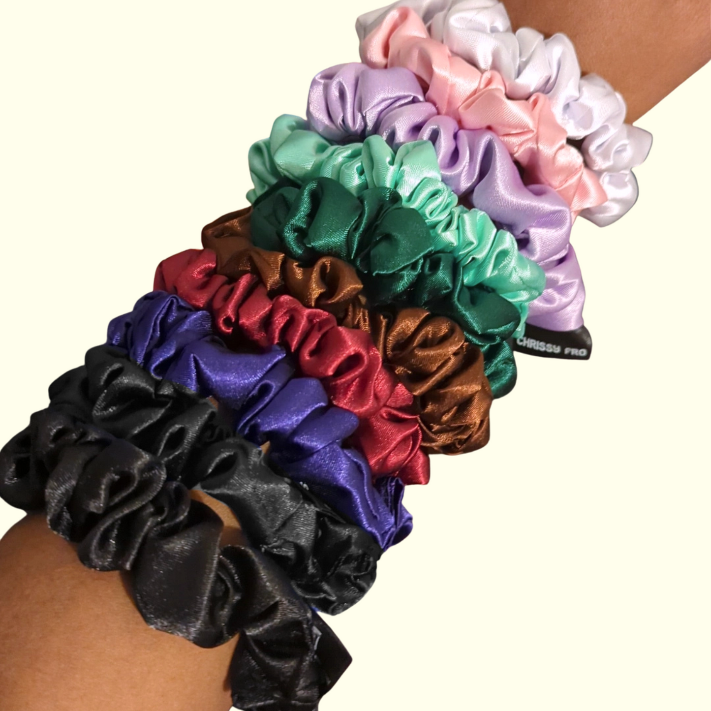 Pack de 10 mini chouchous en satin
