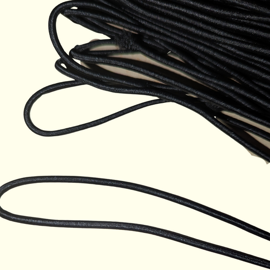 Élastique rond noir 100 mètres (diamètre 3mm)