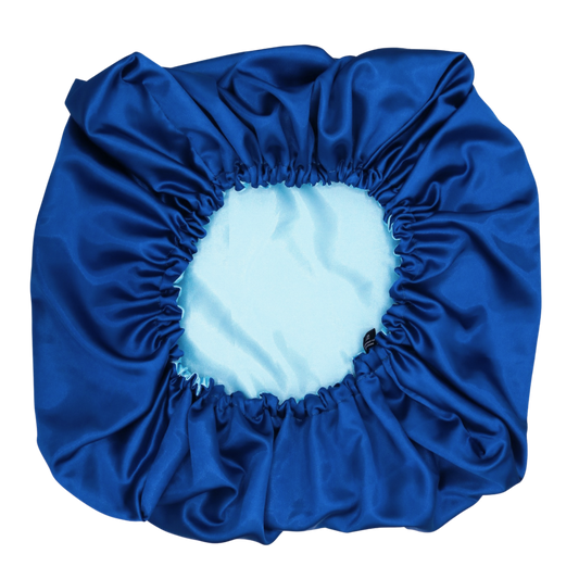 Taie d'oreiller en satin réversible bleu "Wave" - Rectangle ou Carrée