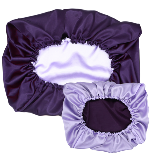 "Valentine" Purple Reversible Satin Pillowcase - Rectangle or Square