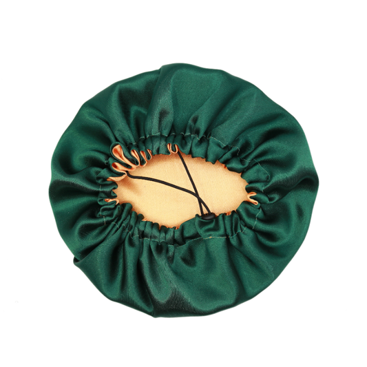 Bonnet en satin ENFANT Clem ajustable réversible | Orange et vert