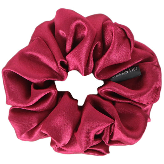 Chouchou en satin rouge Cerise - Scrunchie Taille M