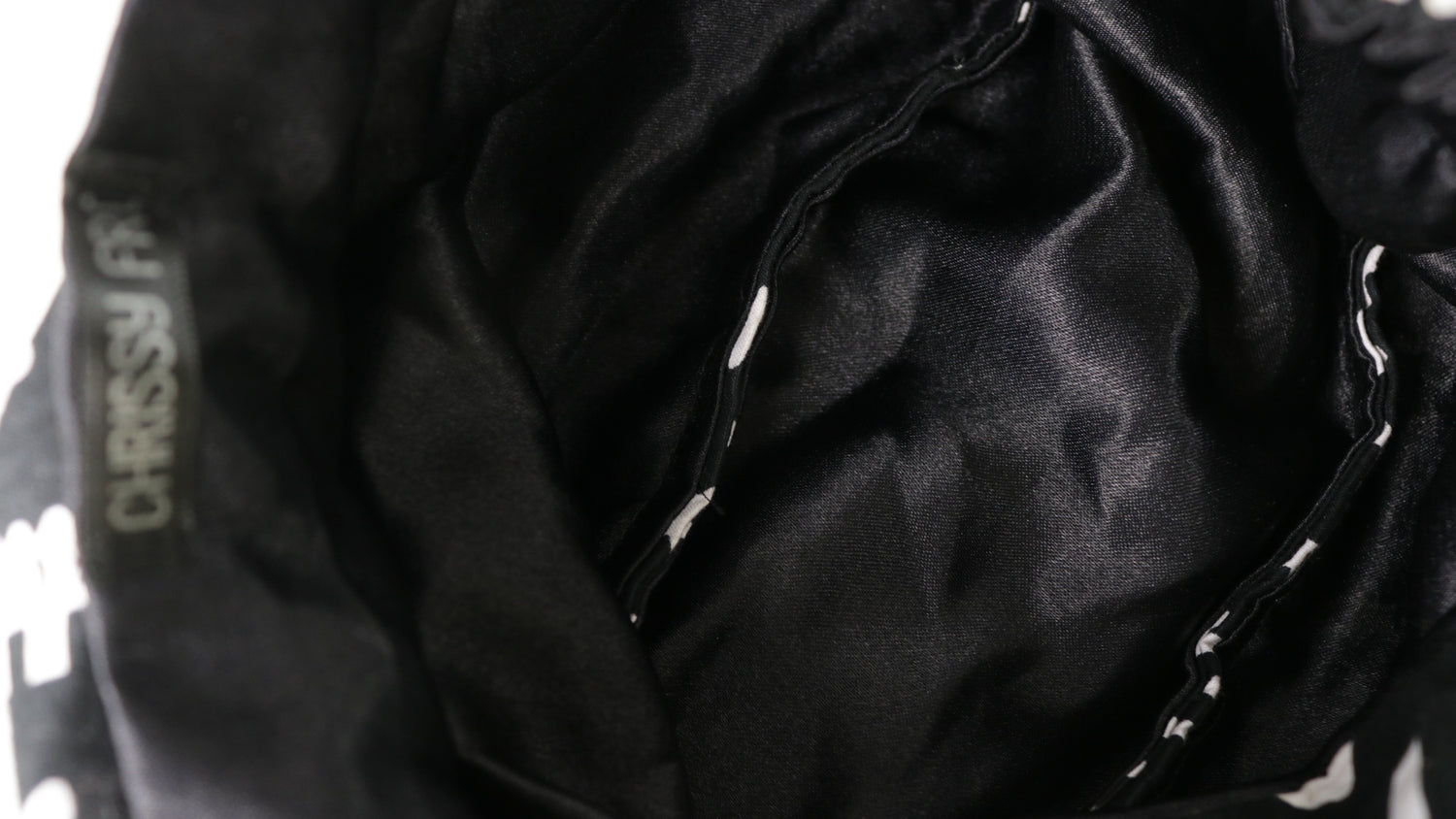 Turban doublé en satin noir